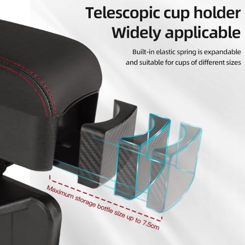 Car Armrest Box with Cup Holder Car Central Liftable Armres Storage Organizer Box Arm Rest