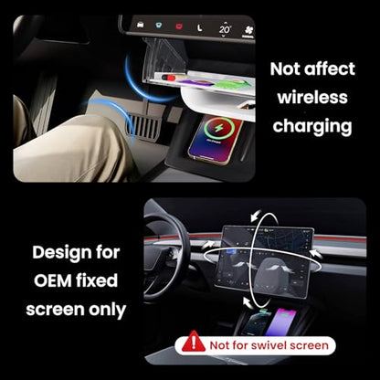 for Tesla Model Y Juniper & Model Y L Under Screen Storage Organizer 2025