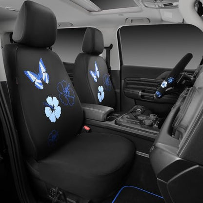 Blue Butterfly Car Seat Covers Full Set