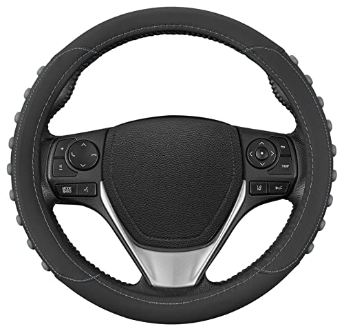 FlexGrip Gray Steering Wheel Cover for Cars