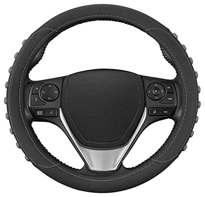 FlexGrip Gray Steering Wheel Cover for Cars