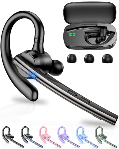 Bluetooth Headset V5.1 72H Talk Time Dual Mic with Mute Button for Business