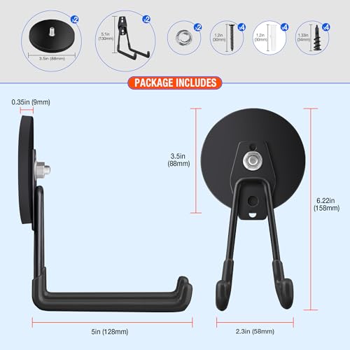 2 Pack Large Strong Magnetic Hooks For Hanging Heavy Duty (2 Count)
