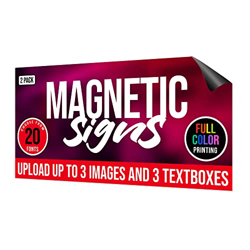 2 Pack Personalized Magnetic Signs for Vehicles