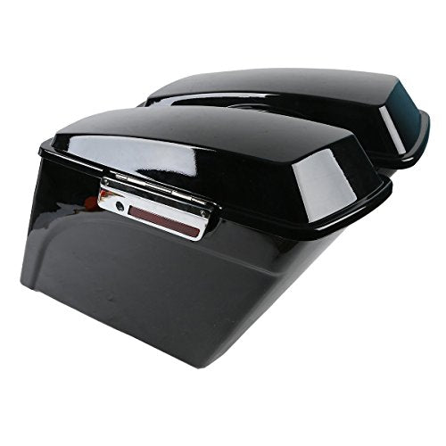 Motorcycle 5" Stretched Saddlebags with Black Conversion Brackets Fit For Harley Softail Deluxe Heritage Softail 1984 (2 Count)