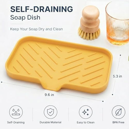 Silicone Soap Dish with Drain Spout