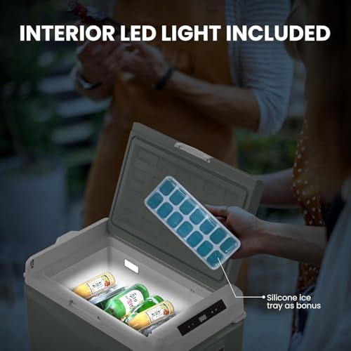 GC50 Electric Cooler for Car Refrigerator 12 Volt Car Camping Fridge 48 Quart Portable Freezer for Truck SUV RV Van Camper