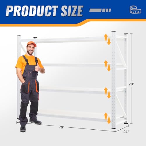 78.8" W Storage Shelves 7000lbs Garage Metal Shelving Heavy Duty Garage Shelves Adjustable Storage Shelves for Industrial