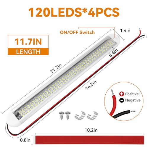 12V LED Interior Light Bar (4 Count)