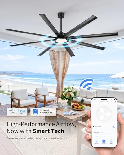 96 Inch Industrial Ceiling Fan with Light