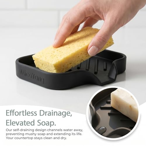Silicone Soap Dish with Drain Spout