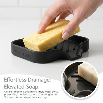 Silicone Soap Dish with Drain Spout