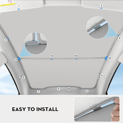 Roof Sunshade for Tesla Model Y Juniper 2026 (18 Count)