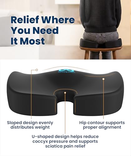 Doctor Recommended Memory Foam Seat Cushion for Office Chairs & Car