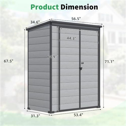 3'x5' Resin Outdoor Storage Shed