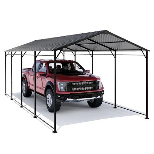 10'x20' Carport with Galvanized Vertical Tile Roof