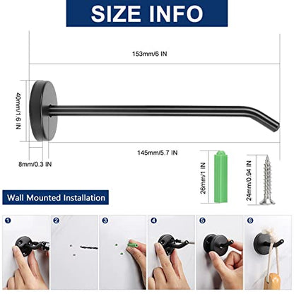 Coat Hooks Wall Mount Hooks for Hanging Hat Hurse Robe (6 Count)