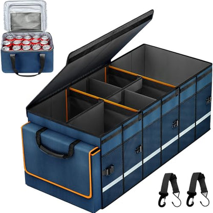 Car Trunk Organizer and Storage with Removable Leakproof Cooler Bag