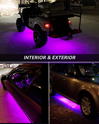 12V Led Light Strip 12.75Inch Waterproof Led Light Strips for Cars Motorcycles Golf Cart Interior & Exterior Marine Boat Pink Led Strip 12V 5050 18SMD