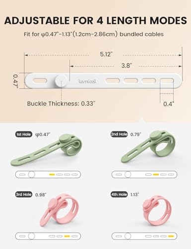 20 Pack Silicone Cable Ties (20 Count)