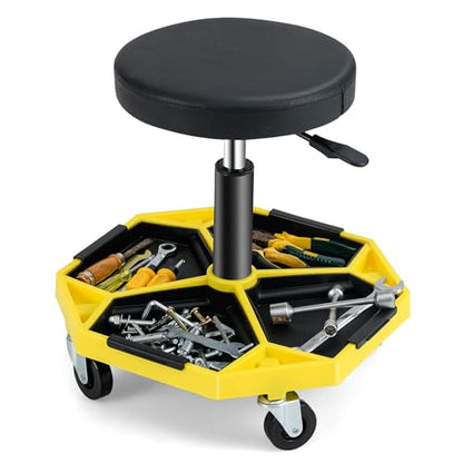 Adjustable Mechanic Rolling Stool