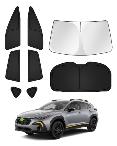 Sunshades for Subaru Crosstrek 2024 2025 2026 Accessories Windshield Sun Shade Side Rear Window Shade Cover Sun Visor Shield Privacy Protection Keep Vehicle Cool Black 8PCS (8 Count)