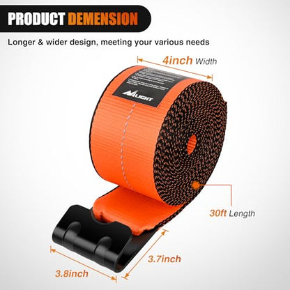 Truck Straps 4”×30’ Heavy Duty 16800LBS Break Strength 10 Pack (10 Count)
