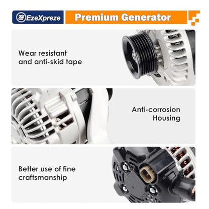 EzeXpreze New Alternator fit for Honda for Accord 2004 2005 2006 2007 130Amp 12V Compatible V6 3.0L