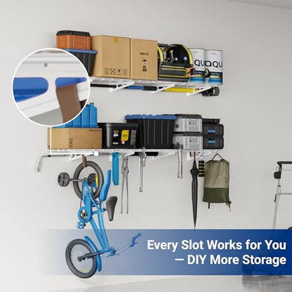 12-inch-by-72-inch Wall Shelf Garage Storage Rack Wall Mounted Floating Shelves,1x6ft,White, 2-Pack, Classic Series (2 Count)