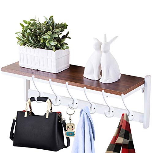 10 Pack Heavy Duty Dual Coat Hooks Wall Mounted with 20 Screws Retro Double Hooks Utility Black Hooks for Coat (10 Count)