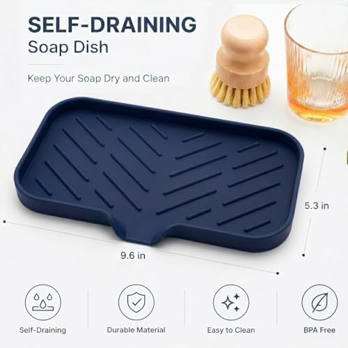 Silicone Soap Dish with Drain Spout