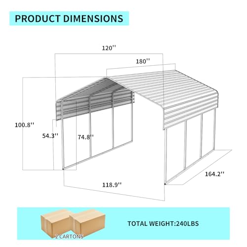 10x15 FT Metal Carport