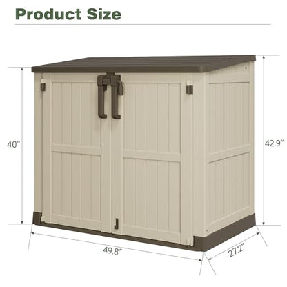 Waterproof Outdoor Storage Box 36 Cu Ft with Lockable Doors