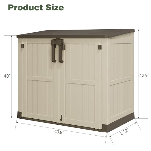 Waterproof Outdoor Storage Box 36 Cu Ft with Lockable Doors