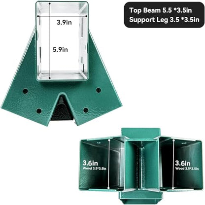 Heavy Duty Swing Sets Brackets Including 2 Green A (6 Count)
