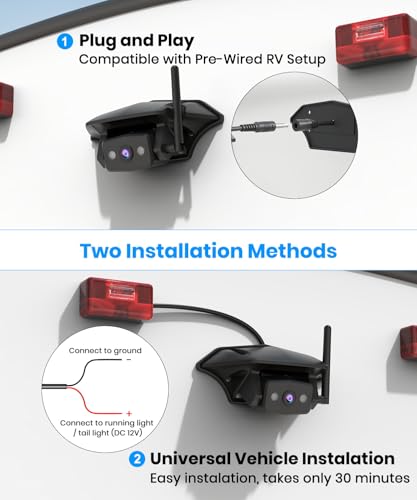 RV Backup Camera Wireless Plug and Play Compatible with Most RV