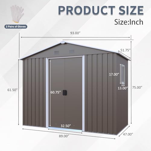 4x8 FT Outdoor Storage Shed