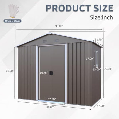 4x8 FT Outdoor Storage Shed