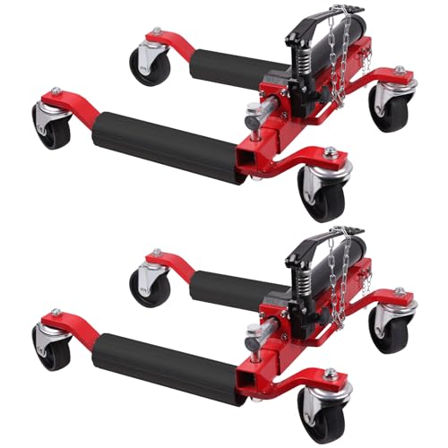 2 Pcs Car Wheel Dolly with Hydraulic Tire Jack (2 Count)