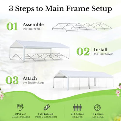 20'x30' Heavy Duty Party Tent Outdoor Canopy with Church Windows