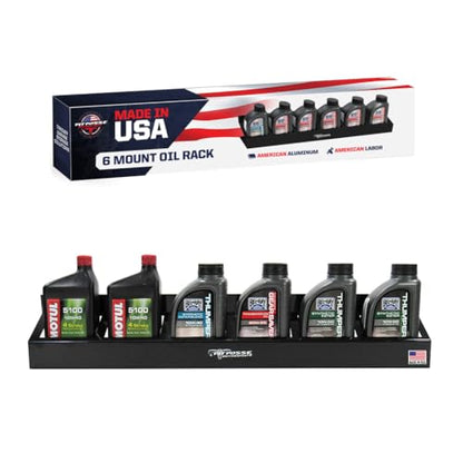 304BK Six Quart Oil Can Rack Holder 32" Caddy Wall Hanger Aluminum Shelf