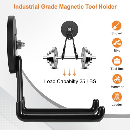 Strong Magnetic Hooks Heavy Duty Large Magnet Garage Storage Hooks (2 Count)
