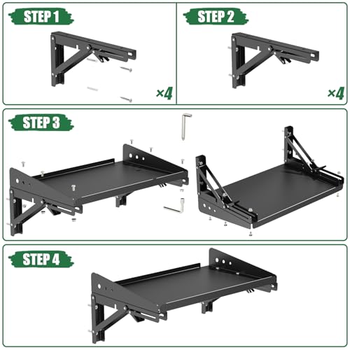 Garage Folding Storage Rack Shelves (2 Count)