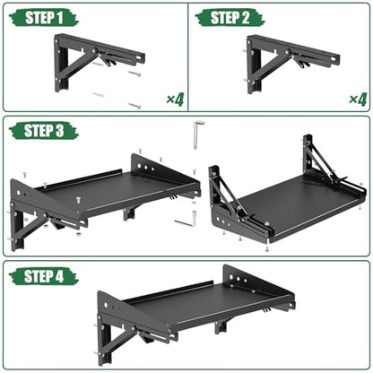 Garage Folding Storage Rack Shelves (2 Count)