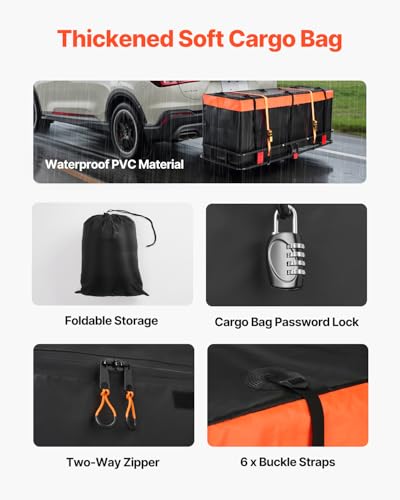 60 x 24 x 6 in Folding Hitch Cargo Carrier 500lbs Capacity