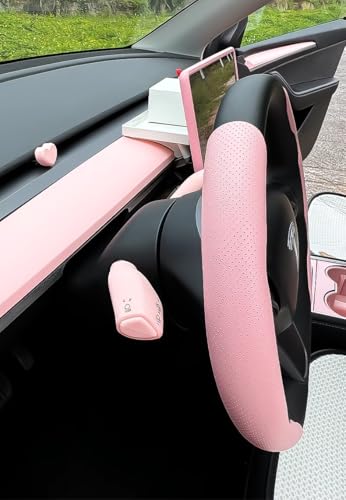 Pink Dashboard Cover and Front Door Cover Compatible with Tesla Model 3（2021