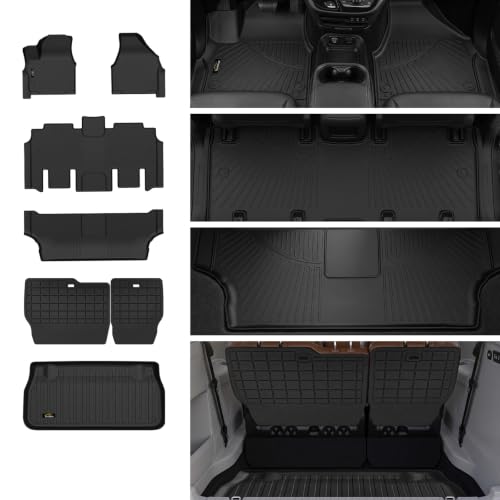 Floor Mats & Cargo Liner & Backrest Mat for Chrysler Pacifica 2017 (160 Ounce)