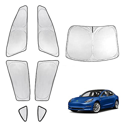 Windshield Sun Shade for Tesla Model 3 2018 (7 Count)