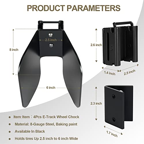 4 Pack E Track Wheel Chock for E