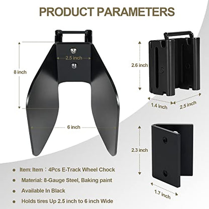 4 Pack E Track Wheel Chock for E